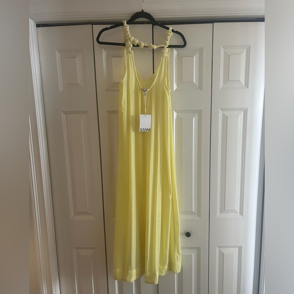 GANNI Yellow Slip Dress - Picture 7 of 8